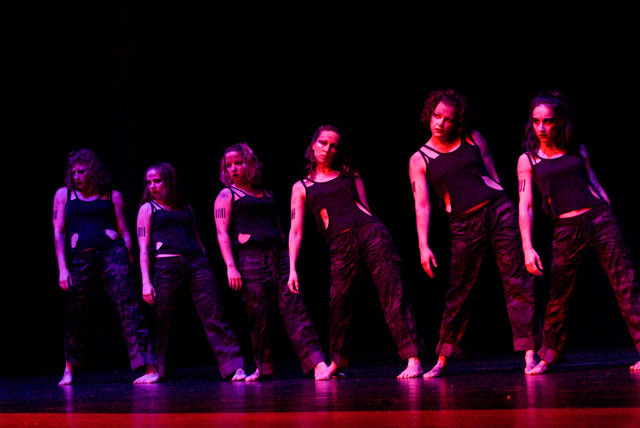 Lurainya and her dance company from Moongypsy Productions performing modern fusion dance at Lurainya's annual World Dance Extravaganza